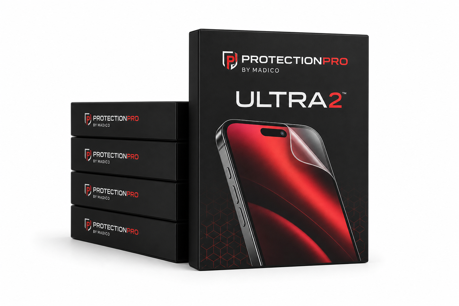 Protection Pro Ultra2 hydrogel screen protector retail boxes by Madico